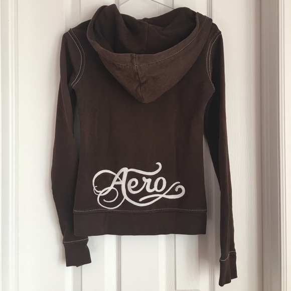 Aeropostale Brown Zip Up Hoodie - Picture 2 of 2